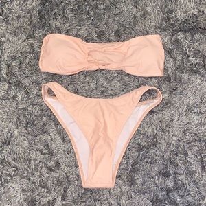 pink knot front bikini
